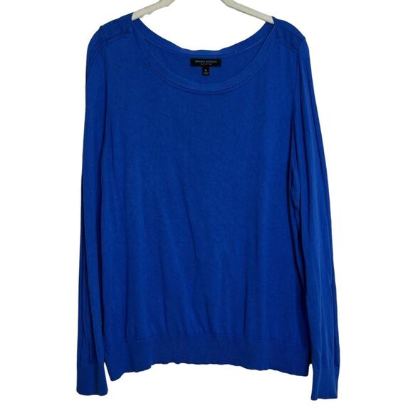 Banana Republic Womens Silk Cotton Sweater XL Blue Boatneck Long Sleeve - Picture 1 of 5